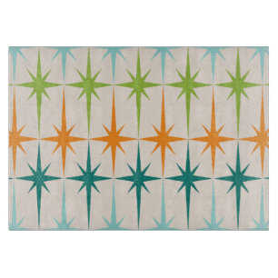 Vintage Geometric Starbursts Glass Clearboard
