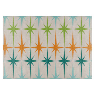 Vintage Geometric Starbursts Glass Clearboard