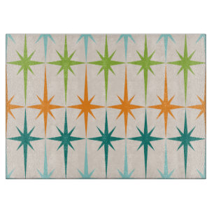 Vintage Geometric Starbursts Glass Clearboard
