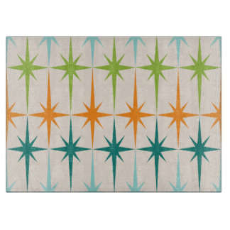 Vintage Geometric Starbursts Glass Clearboard