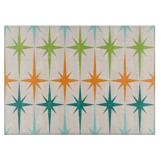 Vintage Geometric Starbursts Glass Clearboard (Framsidan)