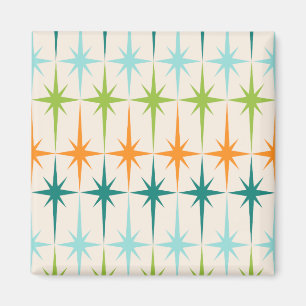 Vintage Geometric Starbursts Magnet