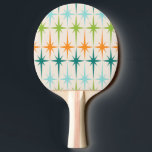 Vintage Geometric Starbursts Ping Pong Paddle Pingisracket<br><div class="desc">Vintage. Geometrik. Starburger. Om du kärlek någon av de där ord, är den här Vintagen Geometric Starbursts Ping Pong Paddle till dig. Den moderna designen i mitten av århundradet har en gräddbakgrund med turkoshalter, kalkgrönt, orange och tealstjärnor. Modet är utformat så att det passar perfekt ihop med märkliga Lilla Onions...</div>