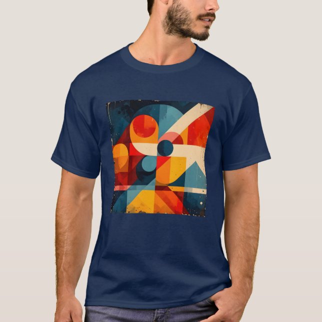 Vintage Geometric Symphony T Shirt (Framsida)