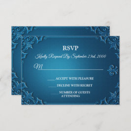 Vintage Geometric Teal Turquoise Party RSVP Card OSA Kort