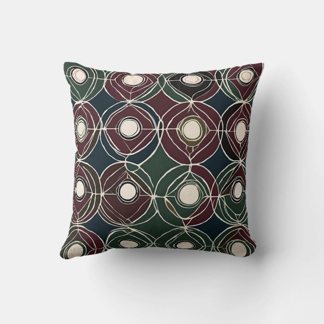 Vintage Geometric Throw Mönster Kudde (Baksida)
