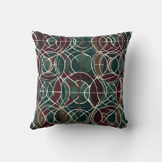 Vintage Geometric Throw Mönster Kudde (Baksida)