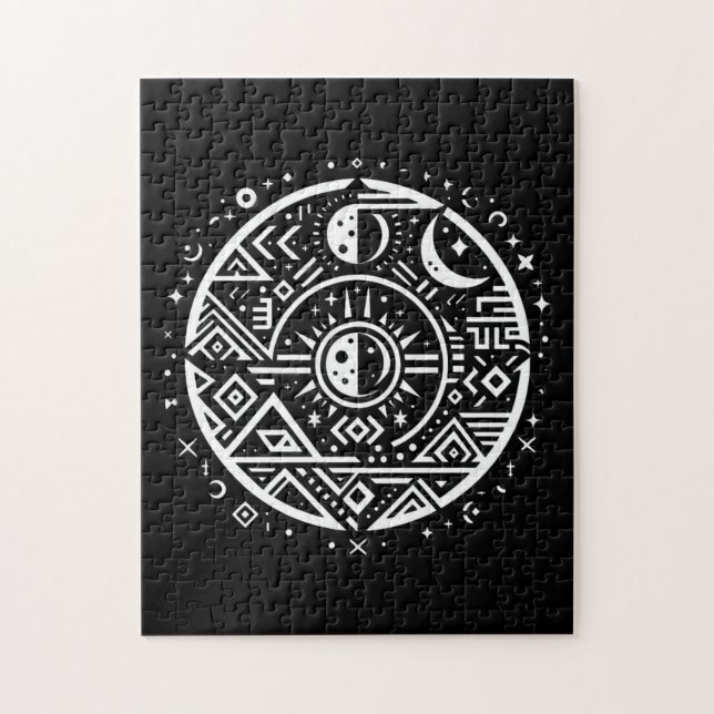 Vintage Geometric Tribal art Pussel (Vertikal)