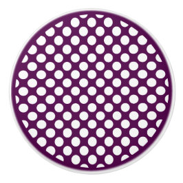 Vintage Geometric White & Lila Polka dots Knopp