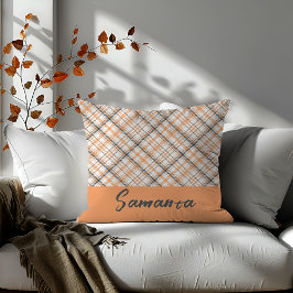 Vintage geometrisk beige namn kudde