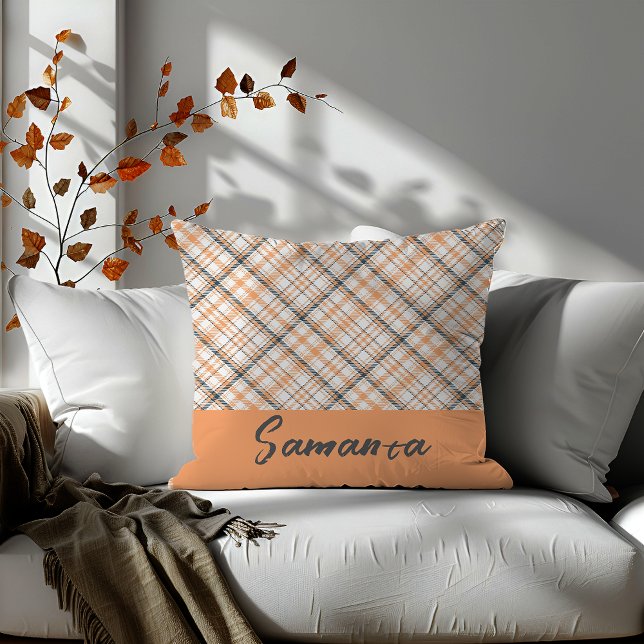 Vintage geometrisk beige namn kudde (Skapare uppladdad)