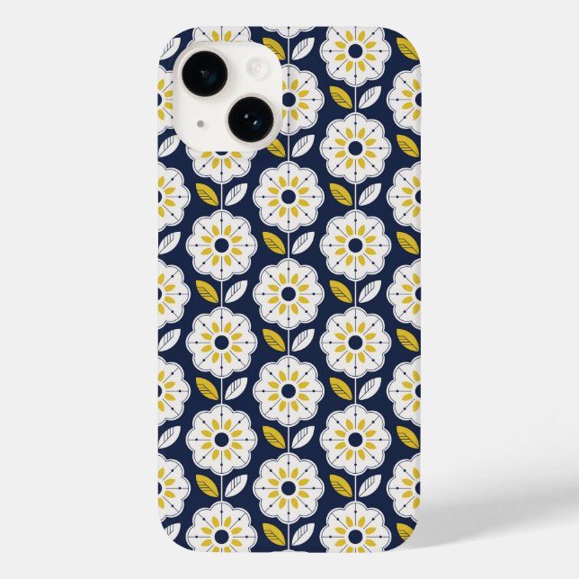 Vintage Geometrisk blomma Mönster (Baksida)