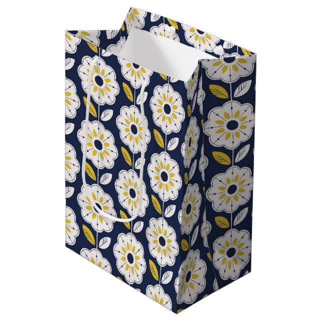 Vintage Geometrisk blomma Mönster (Framsidan Vinklad)