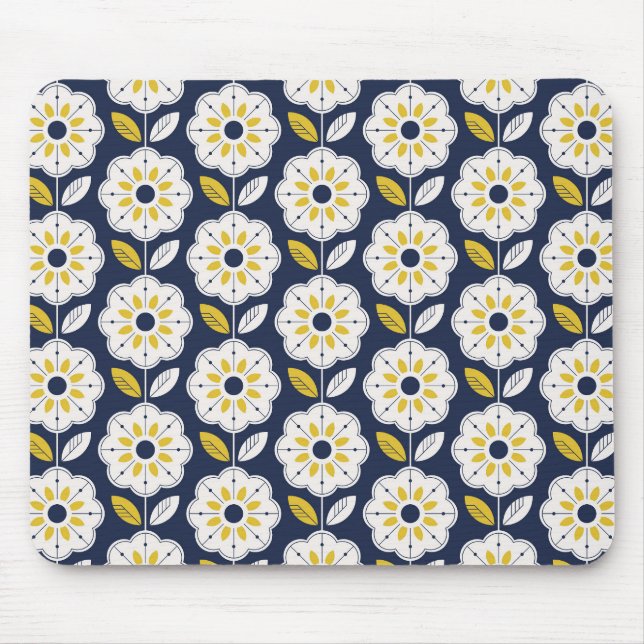 Vintage Geometrisk blomma Mönster Musmatta (Framsidan)
