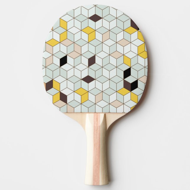 Vintage, geometrisk svart vit mönster. pingisracket (Framsidan)