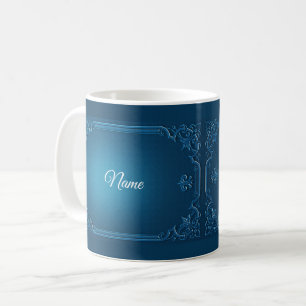 Vintage Geometrisk Teal Turkos Bröllopsfest Kaffemugg