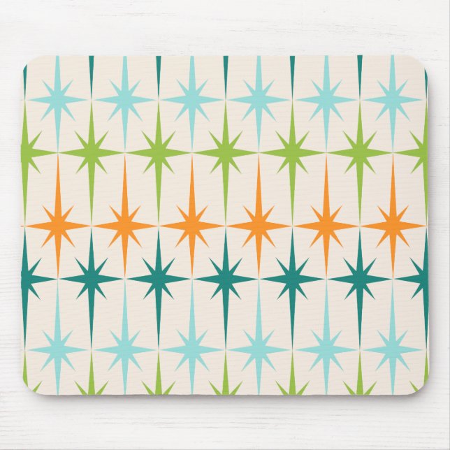 Vintage geometriska Starbursts Mousepad Musmatta (Framsidan)