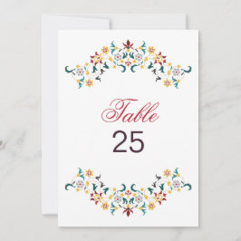 Vintage Geometry Motif Wedding Table Number Inbjudningar