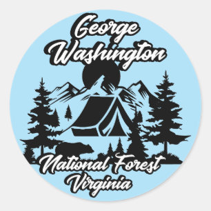 Vintage George Washington National Forest Virginia Runt Klistermärke