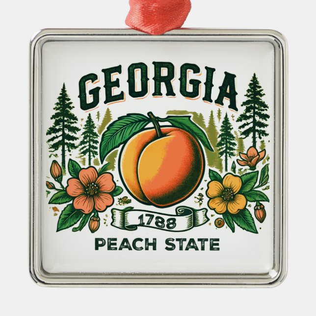 Vintage Georgia Julgransprydnad Metall (Framsidan)