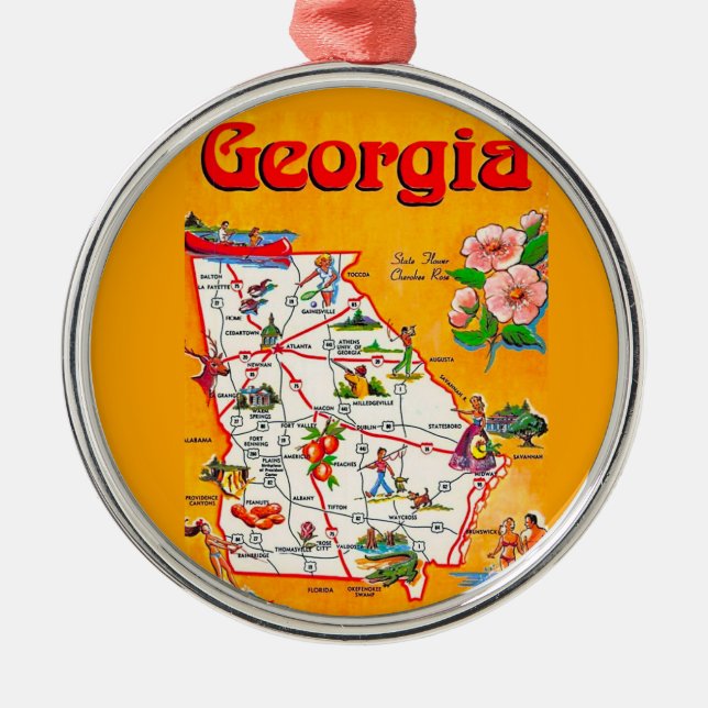 Vintage Georgia Karta Ornament (Framsidan)
