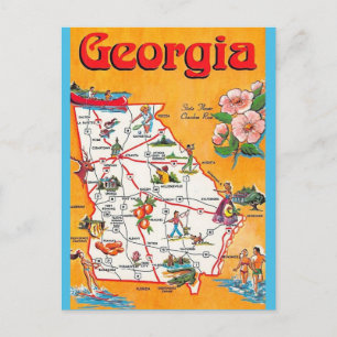 Vintage Georgia Kartpostkort Vykort