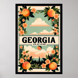 Vintage Georgia Peach Reseposter  Poster