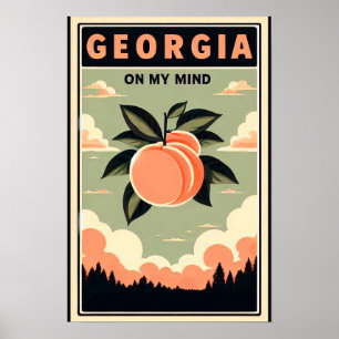 Vintage Georgia Peach Reseposter Poster
