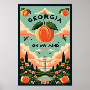 Vintage Georgia Peach Reseposter Poster