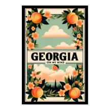 Vintage Georgia Peach Travel Poster 