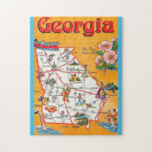 Vintage Georgia vykort 11x14 Pussel