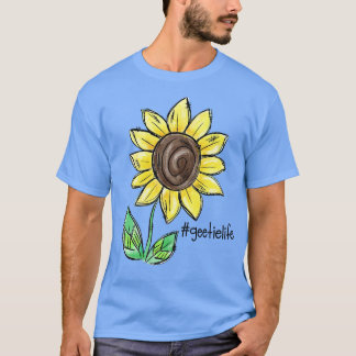 Vintage Geota Life Sunshin Solros Lycklig Holida T Shirt