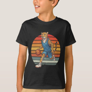 Vintage Gepard Lekar Skelett Gepardälskare Skiss T Shirt