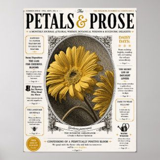 Vintage Gerber Daisy Tidskriftsomslag Väggkonst