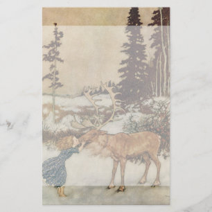 Vintage Gerda och renen av Edmund Dulac Brevpapper