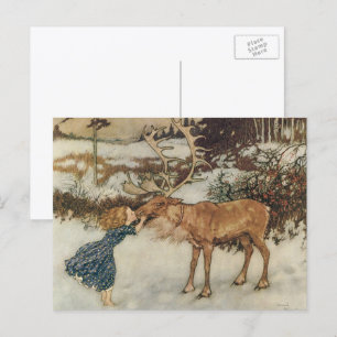 Vintage Gerda och renen av Edmund Dulac Vykort