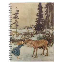 Vintage Gerda och Rener av Edmund Dulac Anteckningsbok Med Spiral