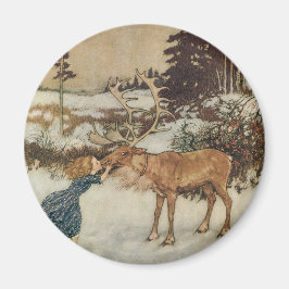 Vintage Gerda och Rener av Edmund Dulac Magnet