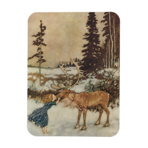Vintage Gerda och Rener av Edmund Dulac Magnet
