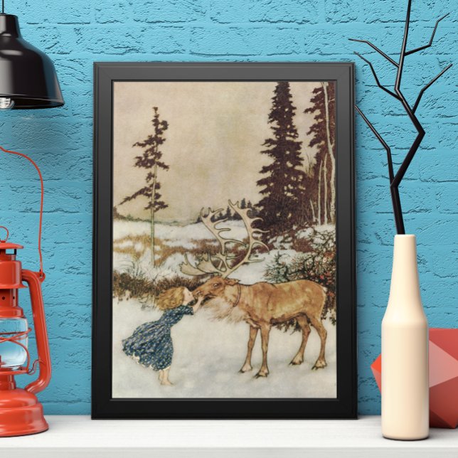 Vintage Gerda och Rener av Edmund Dulac Poster (Skapare uppladdad)