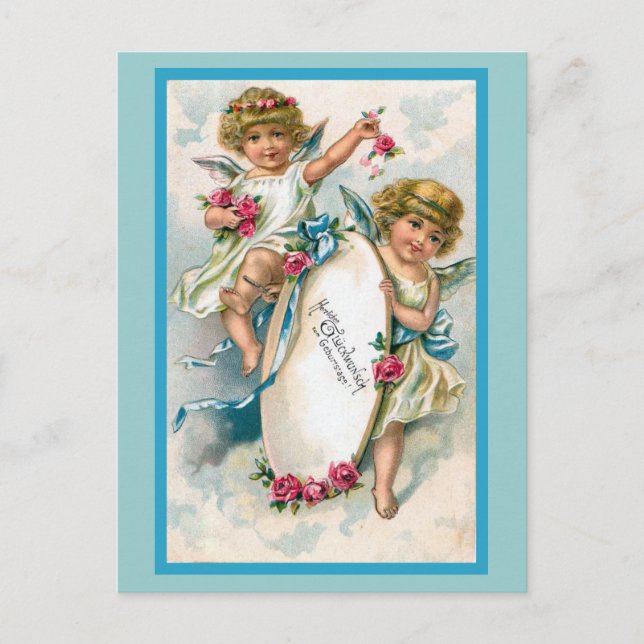 "Vintage German Birthday Card" Vykort (Framsida)