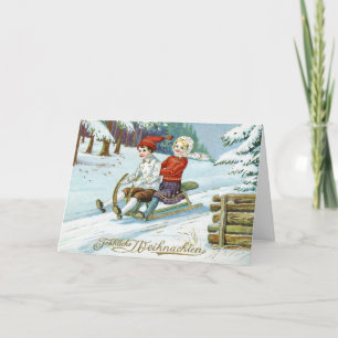 Vintage German God jul Frohe Weinachten Helgkort