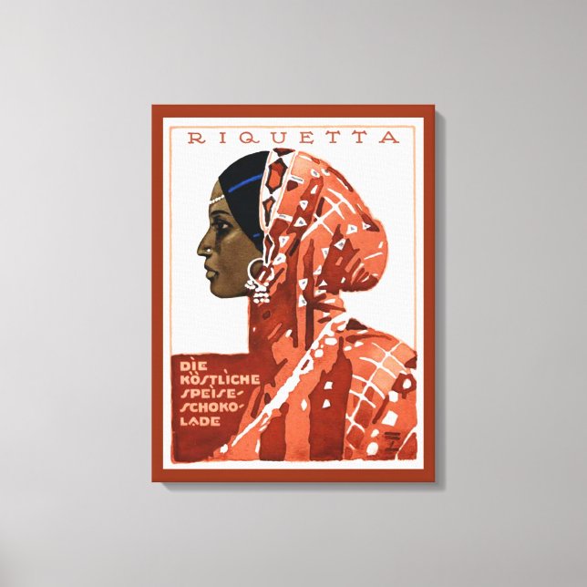 Vintage German Requetta Chocolate Ad Canvastryck (Framsida)