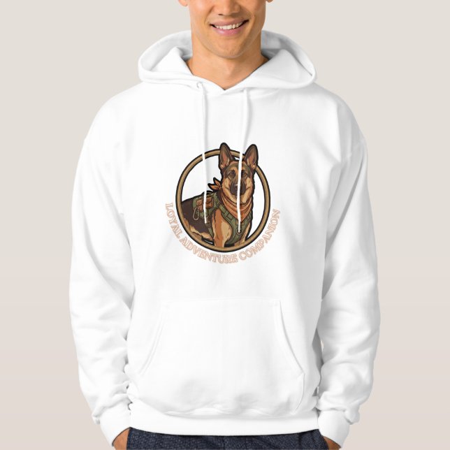 Vintage German Shepherd Adventure Badge - Loyal Co Hoodie (Framsida)