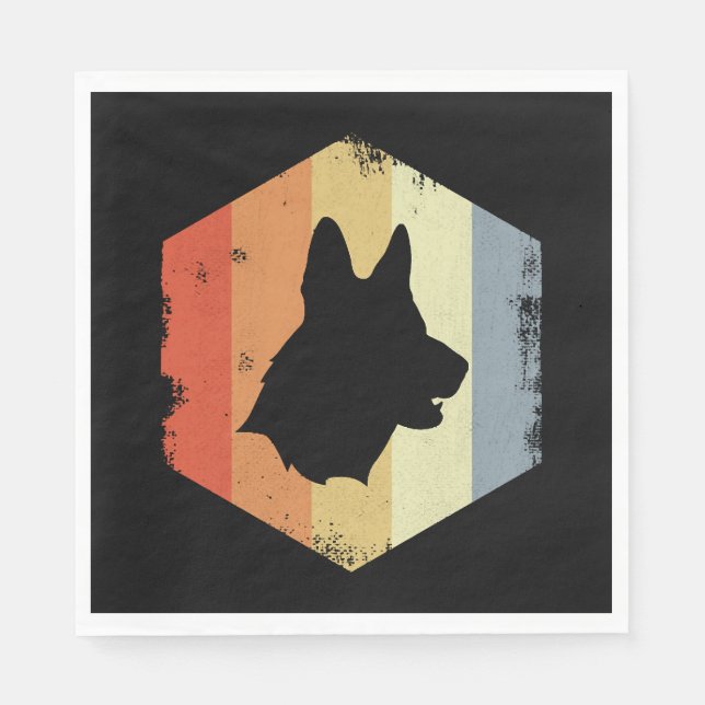 Vintage German Shepherd Pappersservett (Framsidan)