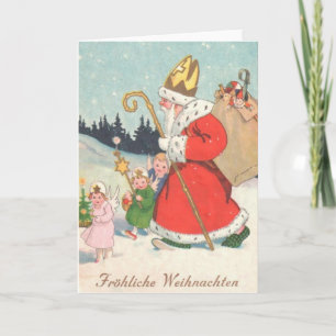 Vintage German St. Nickolas-julkort Helgkort