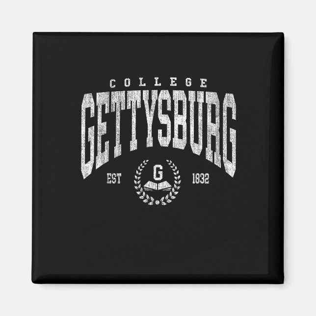 Vintage Gettysburg Athletics Båge Design Män Kvinn Magnet (Framsidan)