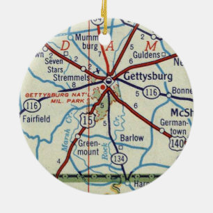 Vintage Gettysburg PA Julgransprydnad Keramik