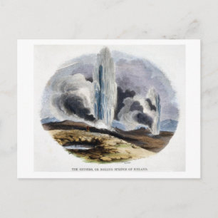 Vintage Geyser of Island Postcard Vykort