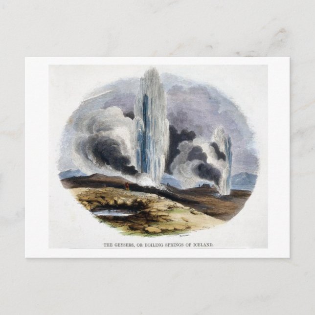 Vintage Geyser of Island Postcard Vykort (Framsida)
